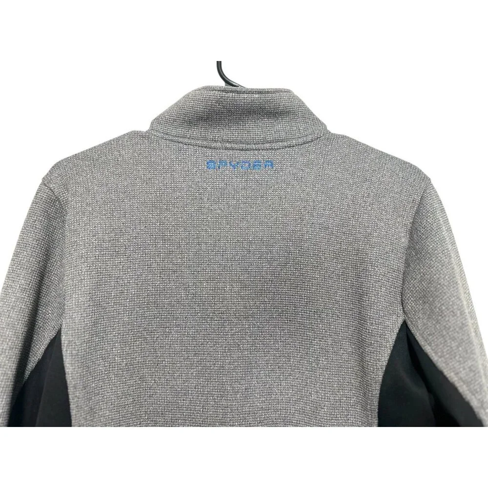 Spyder Raider Polar Tech Jacket Junior Mens XL 18-29 Gray Knit Thermal Outdoors